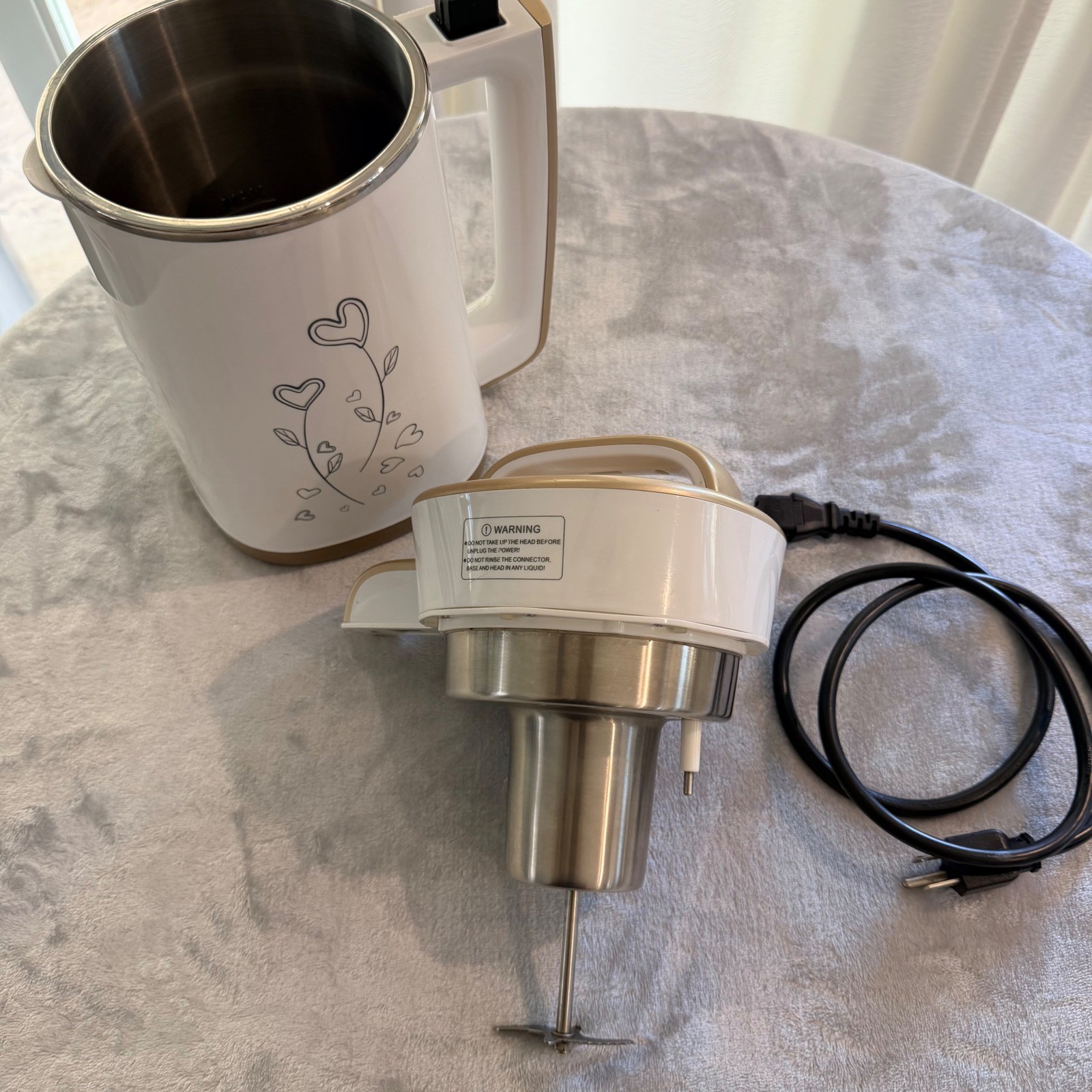 Sonya SYA-19A Soymilk Maker White Gold 1.3L Automatic Nut Milk Machine 800W