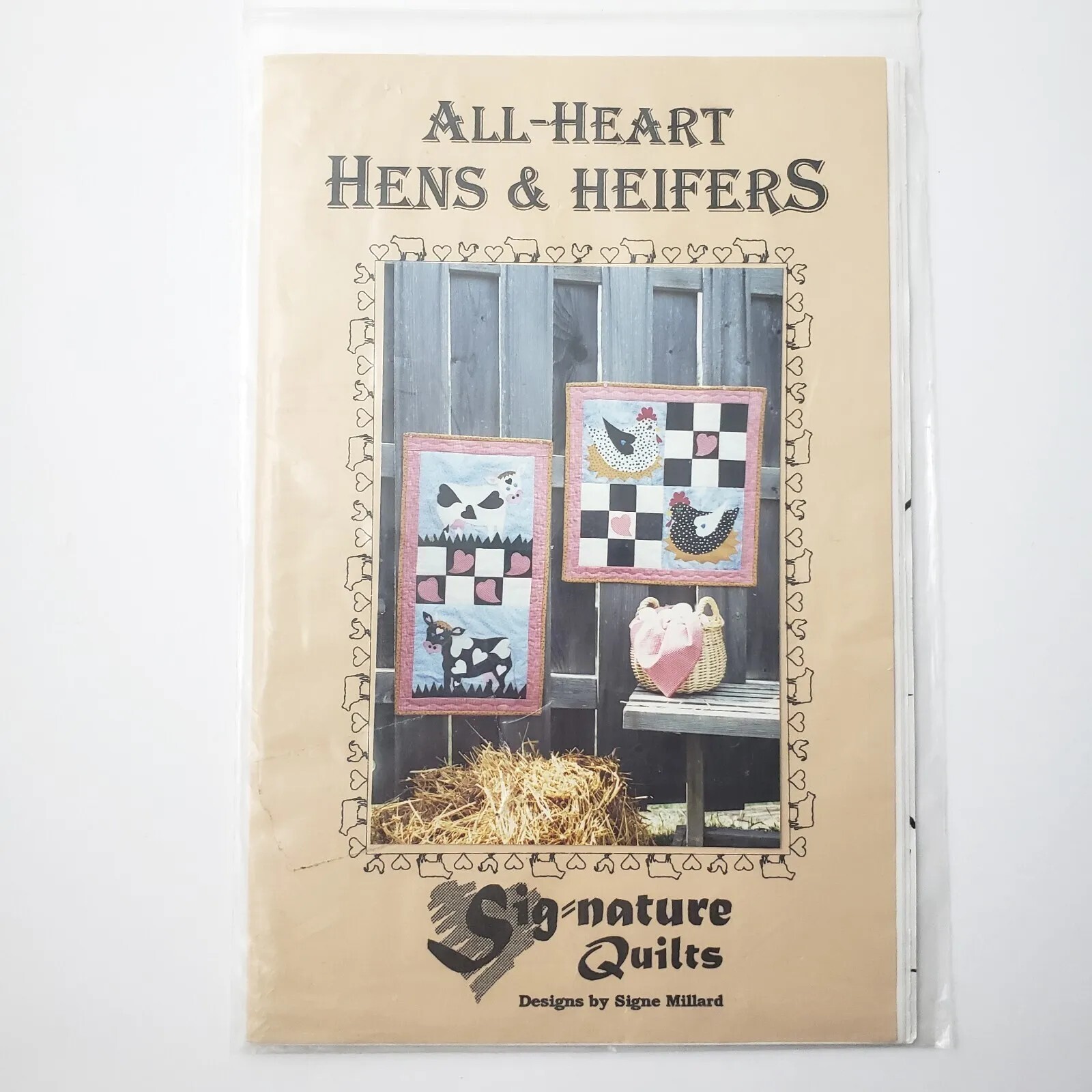 Signature Quilts All-Heart Hens & Heifers Quilt Pattern 22"x22" or 16"x30"