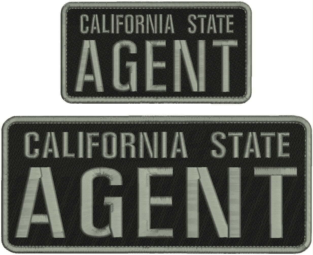 C S AGENT EMB PATCH 4X10 & 3X6 HOOK ON BACK BLK/GRAY