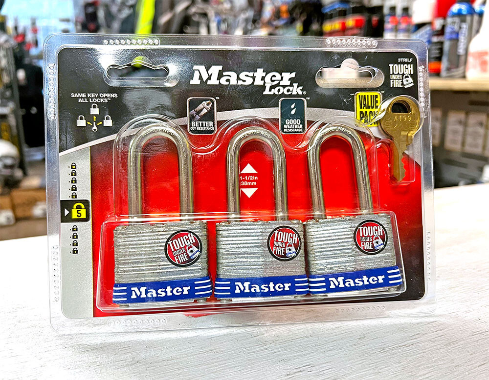 MasterLock #3TRILF 3-Pack Laminated Keyed Alike Padlock, 3 TOTAL LOCKS