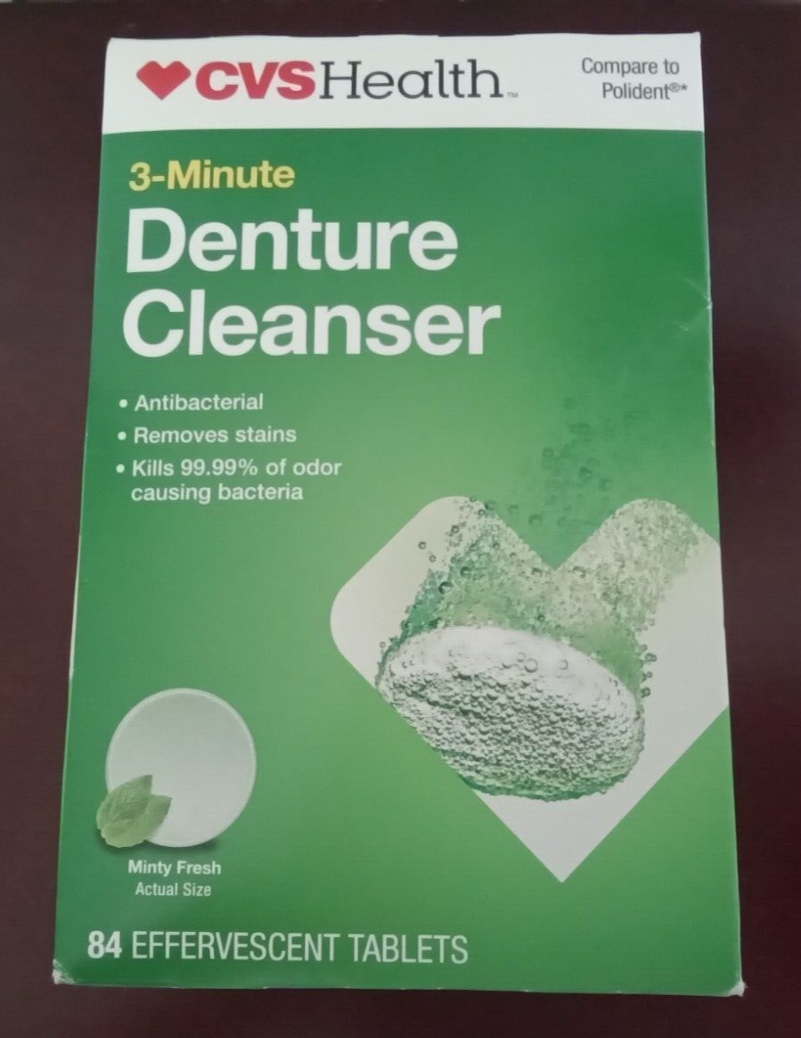 CVS 3-MINUTE DENTURE CLEANSER 84 EFFERVESCENT TABLETS