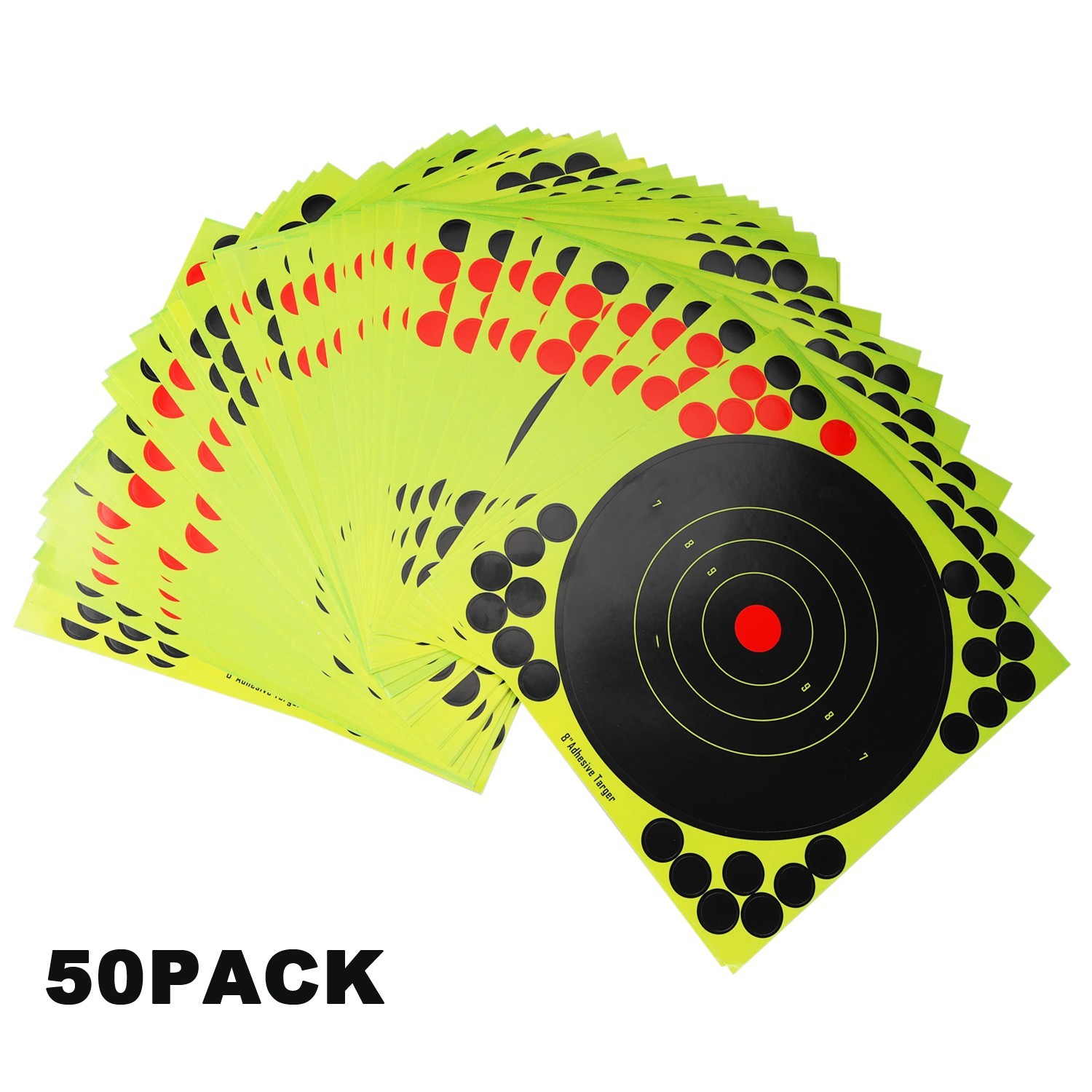 50/100 Pack 8" Shooting Targets - Paper for Rifle/Gun Practice