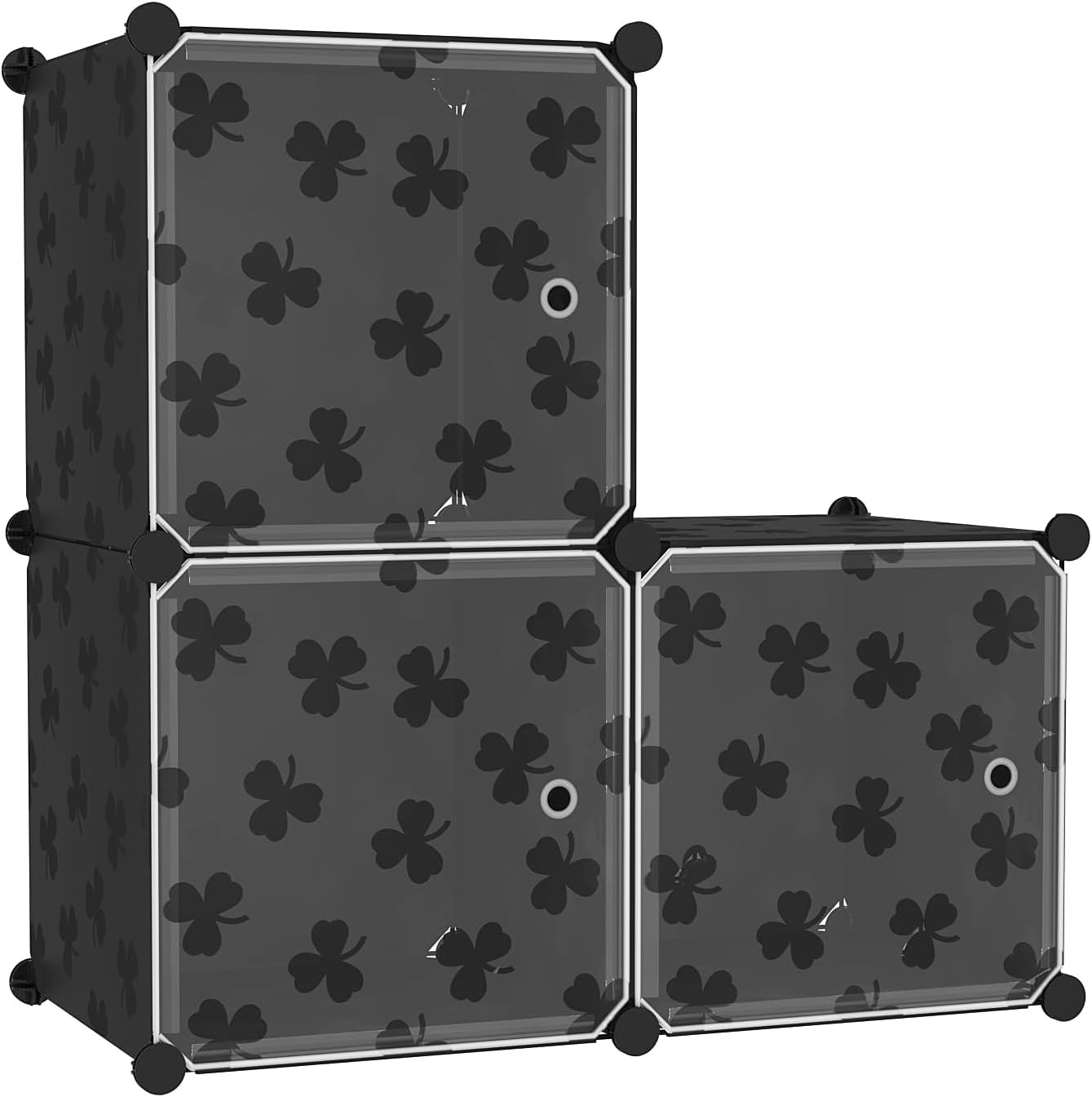 Cube Storage Organizer W/ Doors 3-Cube Shelves DIY Plastic Modular Bookshelf