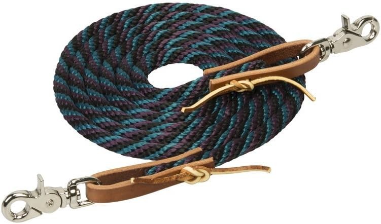 Weaver Leather Poly Roper Rein Midnight Sky/Wildflower/Spruce Ridge 3/8" x 8