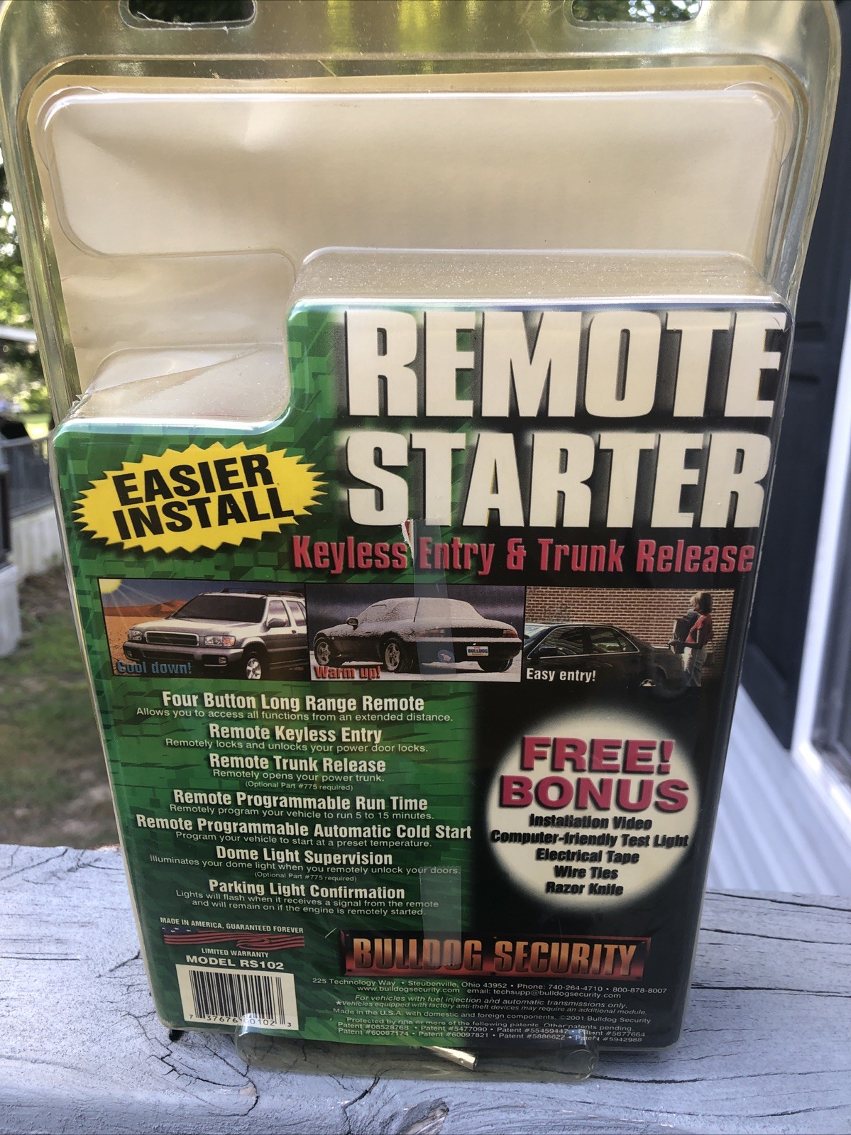 BULLDOG SECURITY Auto Remote Starter Keyless Entry & Trunk Release RS102 READ