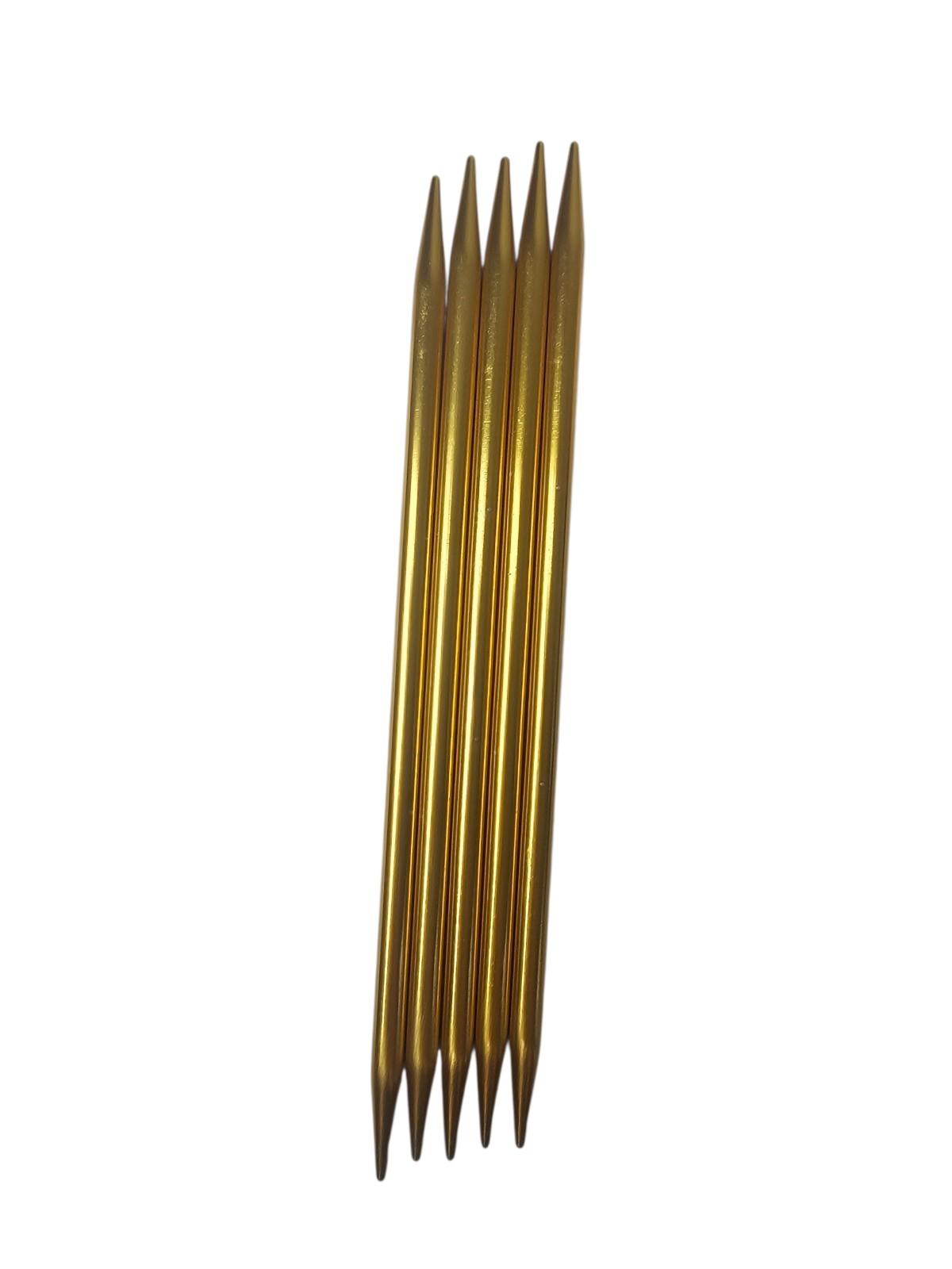 Set of 5 Ezy Knit 7" Aluminum Double Pointed Gold Knitting Needles