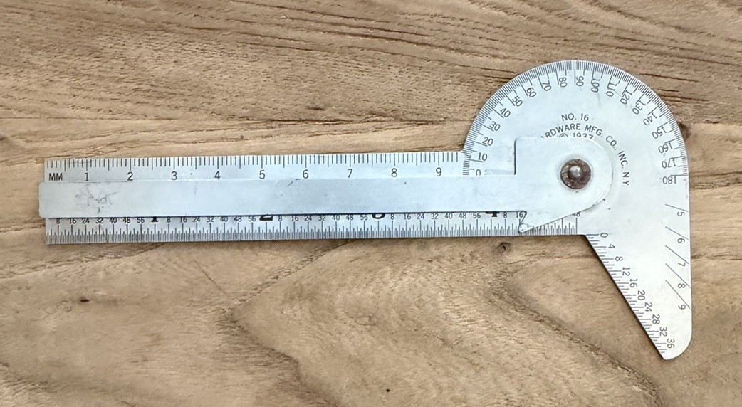 🗽GENERAL No. 16 RULE GAGE PROTRACTOR DRILL POINT CENTER EXCELLENT CONDITION