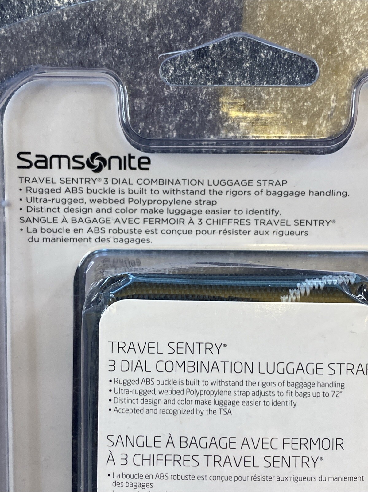 Samsonite 3 Dial Sentry Combo Luggage Strap, Black Multi, Combination Lock