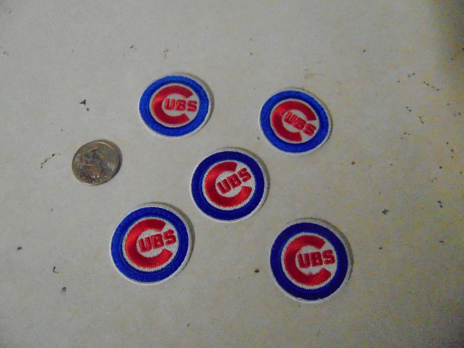 NBL BASEBALL PATCH SEW ON SET OF 5 CHICAGO CUBS WHITE TRIM