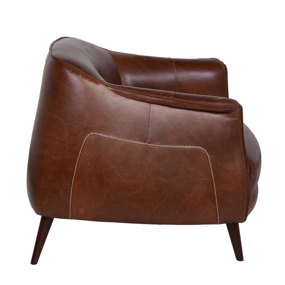 Hand Finished Martel Accent Chair Spiced Brown for Living Room, Office, Bedroom