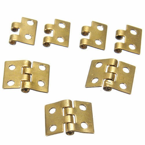 50Pcs New Mini Small Metal Hinge for 1/12 House Miniature Cabinet Furniture E