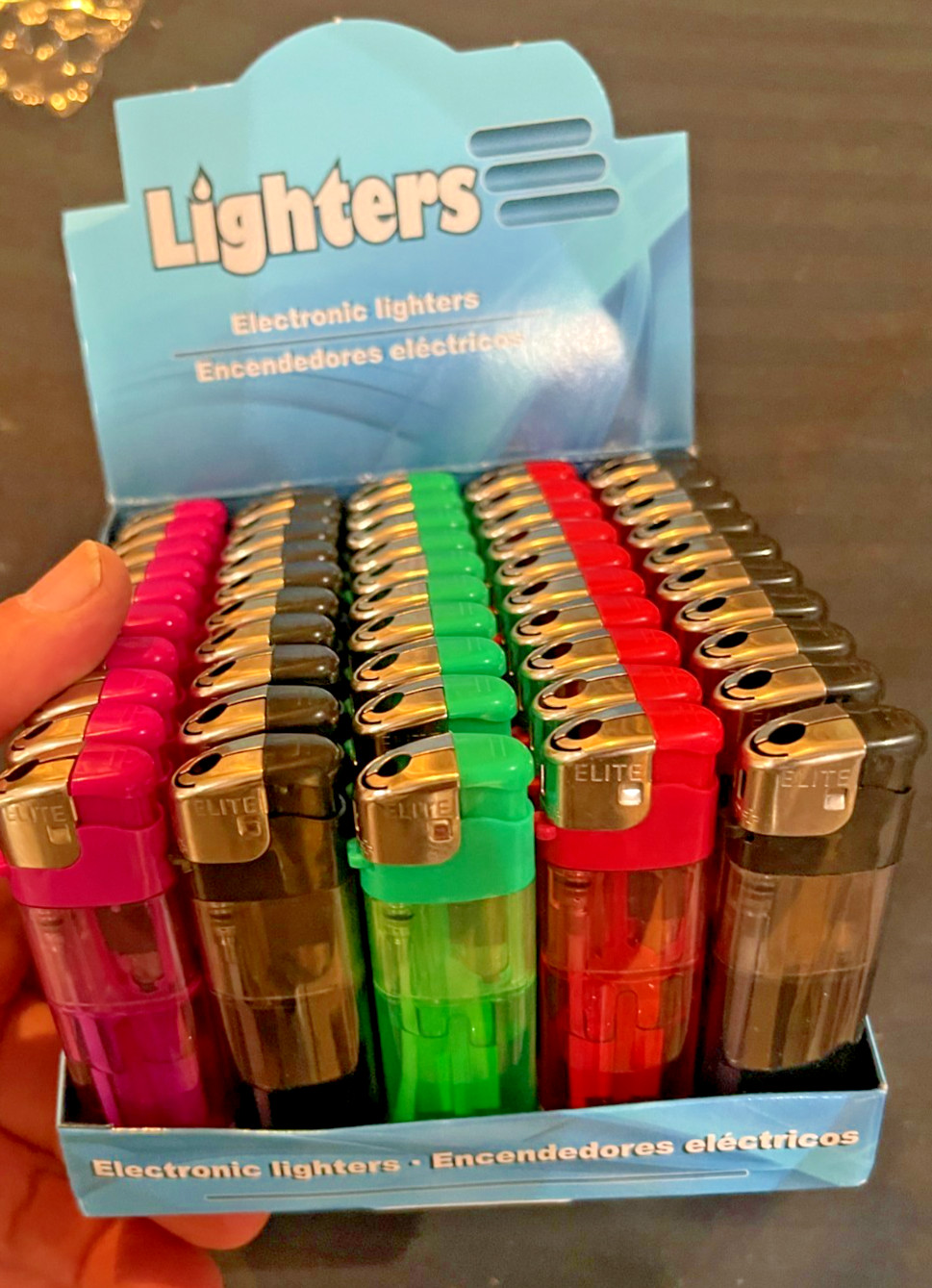Electronic Disposable Lighters Adjustable Flame 50 Display Cigarette/Cigar/Pipe