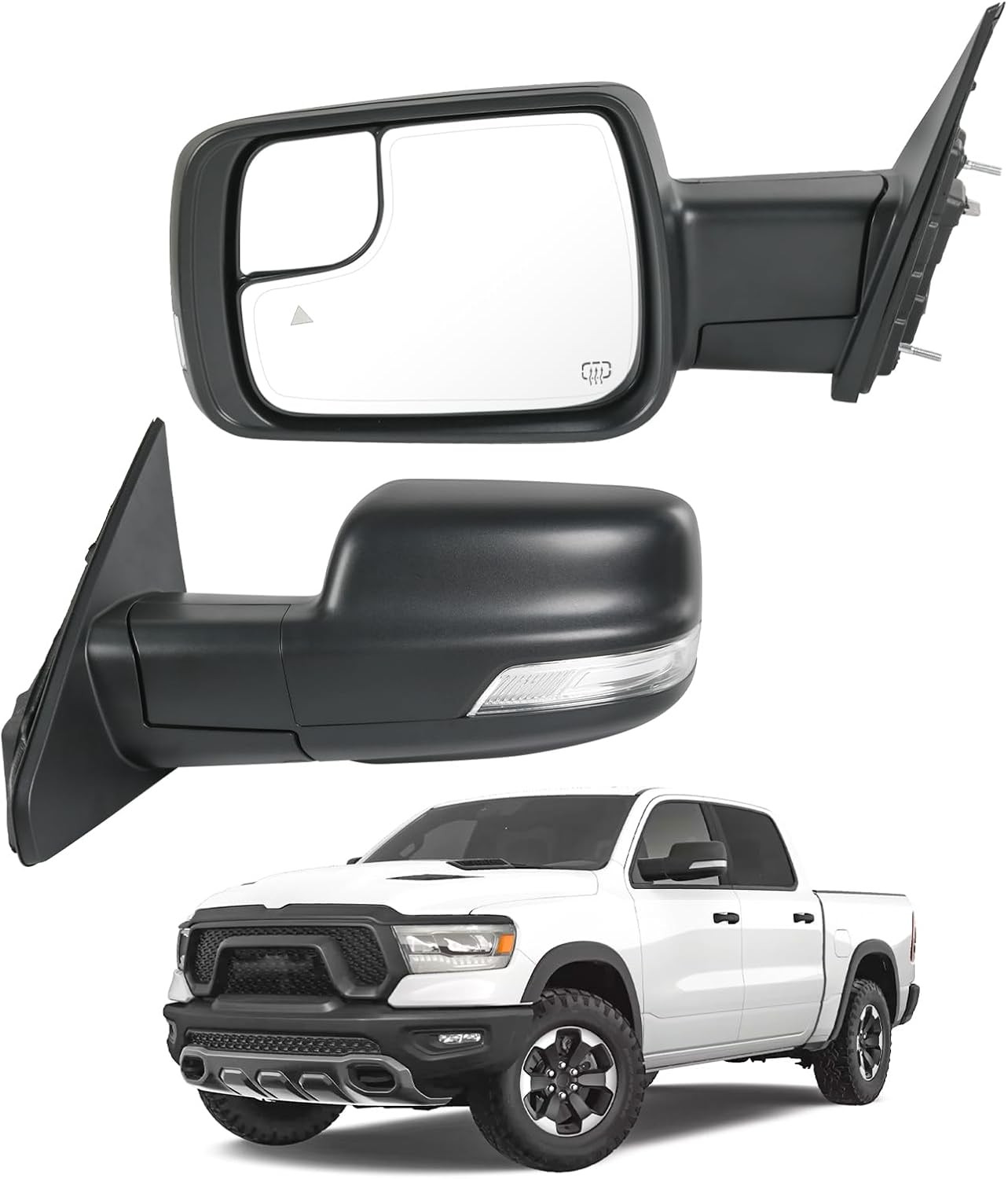 For Dodge Ram 1500 2019-2026 Left Driver Side Mirror Heated Signal Blind Spot