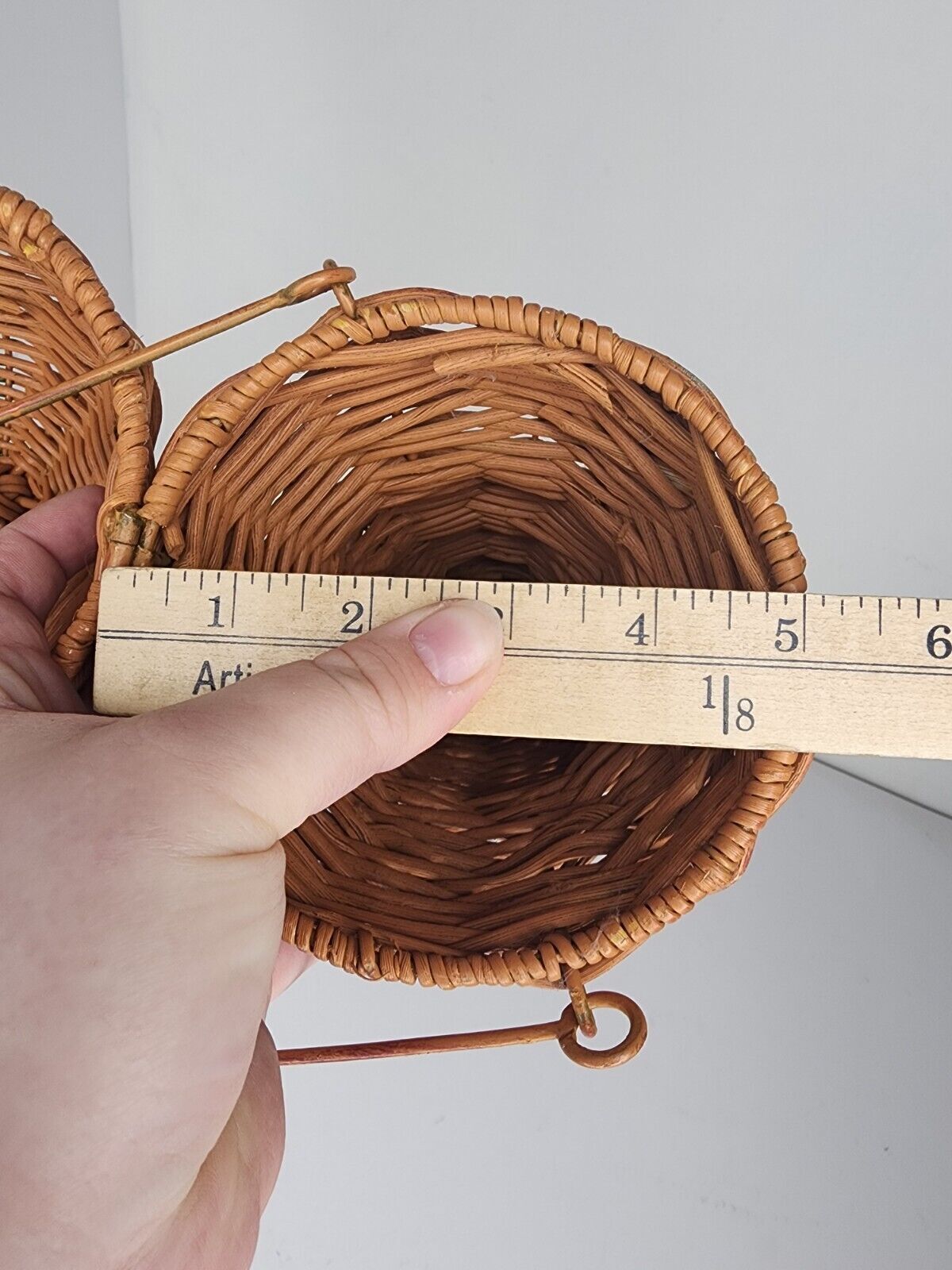 Farmhouse woven Wicker Rustic Carrot Shaped basket 24 1/2” Long with Handle