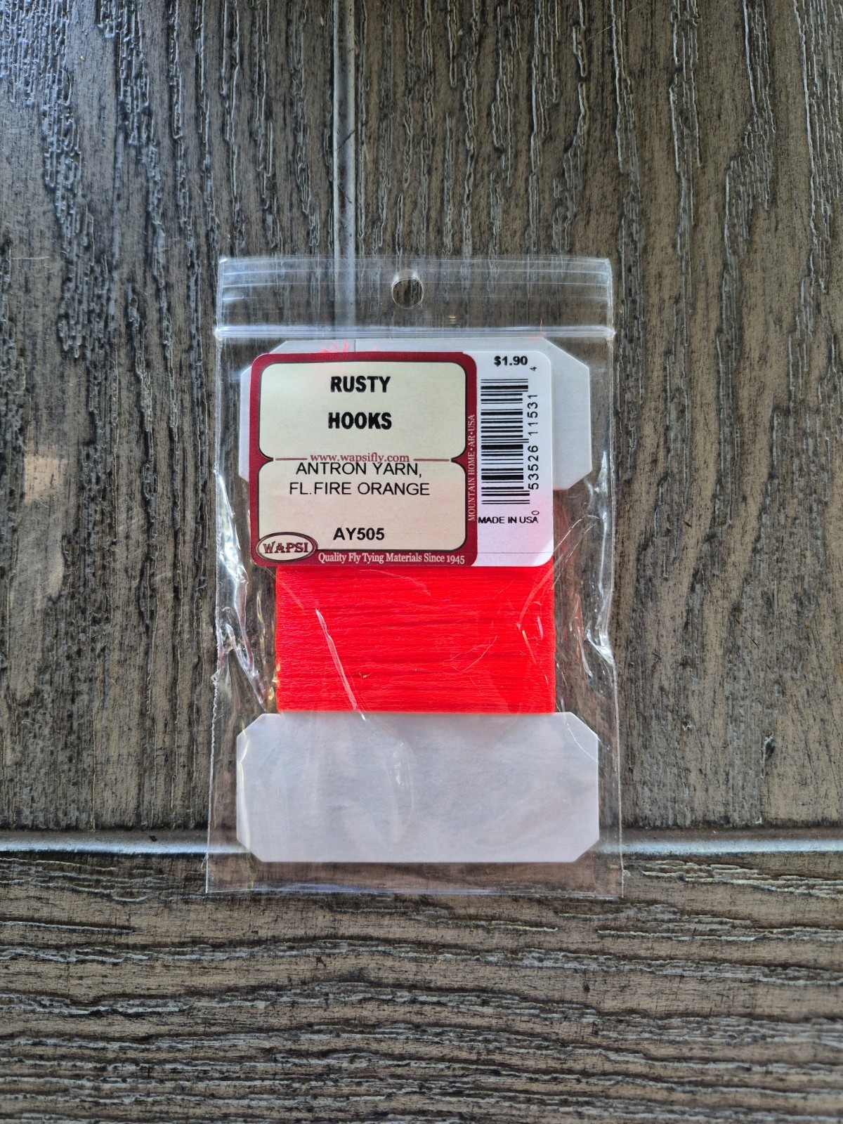 wapsi fly tying materials.  Anthony Yarn  Fluorescent  Red.