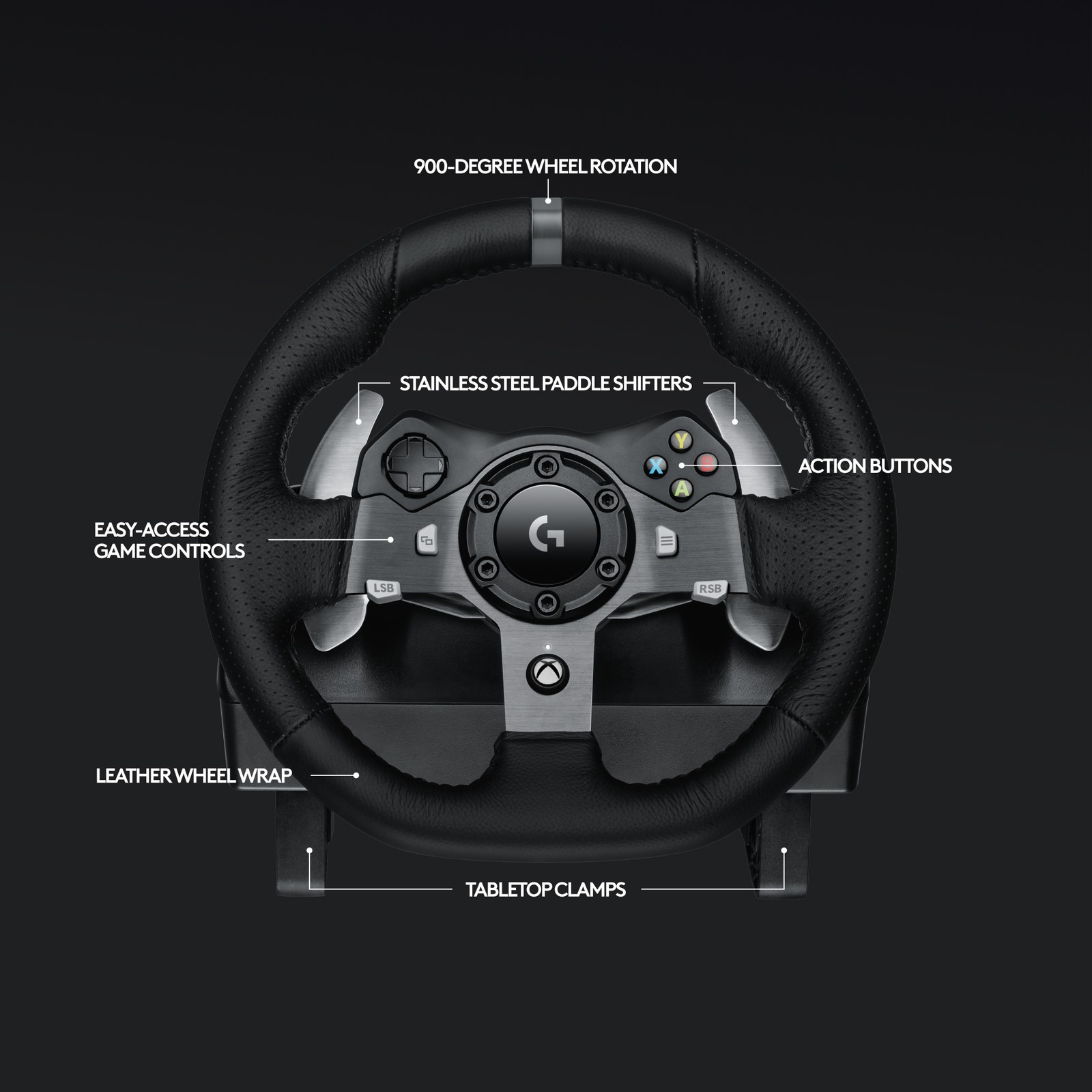 Logitech G920 Driving Force Racing Wheel for Xbox One and PC (941-000121)