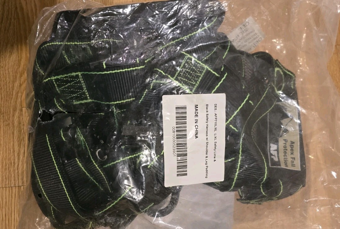 AFP Fall Protection Safety Harness Premium Hi-Viz Lime Black Reflective Bad Boy