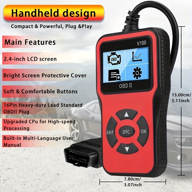 V100 OBD2 Car Scanner USB Engine Fault Code Reader Diagnostic Tool