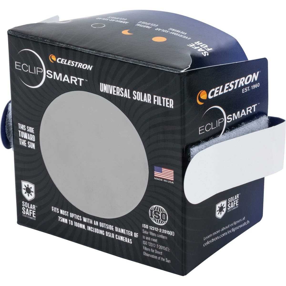 Celestron – EclipSmart Safe Solar Eclipse Telescope and Camera Filter – OD