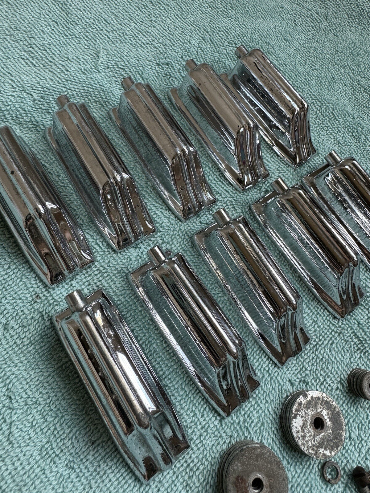 Lot of 10 Rogers Beavertail Vintage 60s Bass Drum Lugs + Screws Springs - Lot 5A