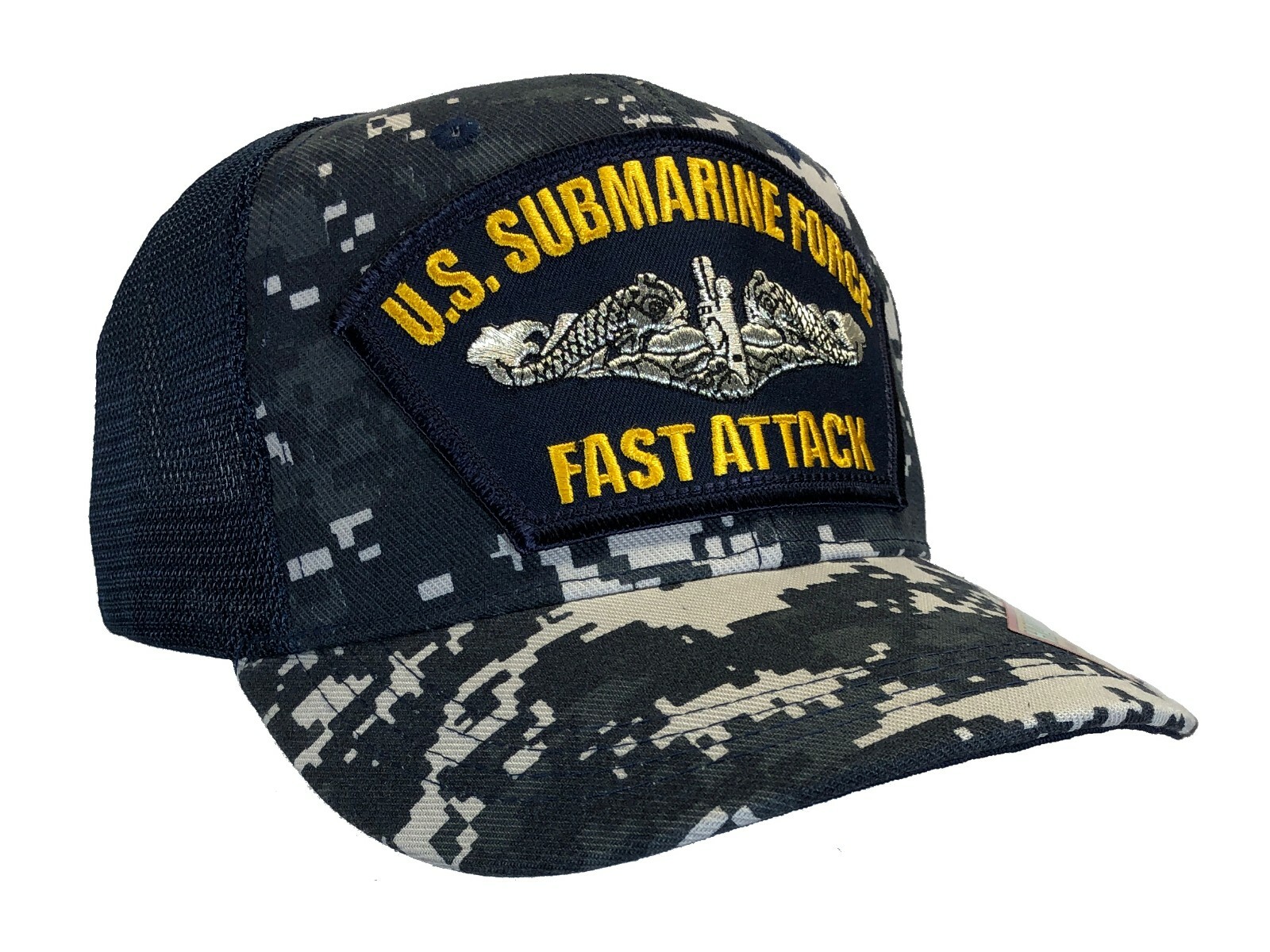 Navy Submarine Hat FAST ATTACK Blue Digital Ball Cap SSN Veteran