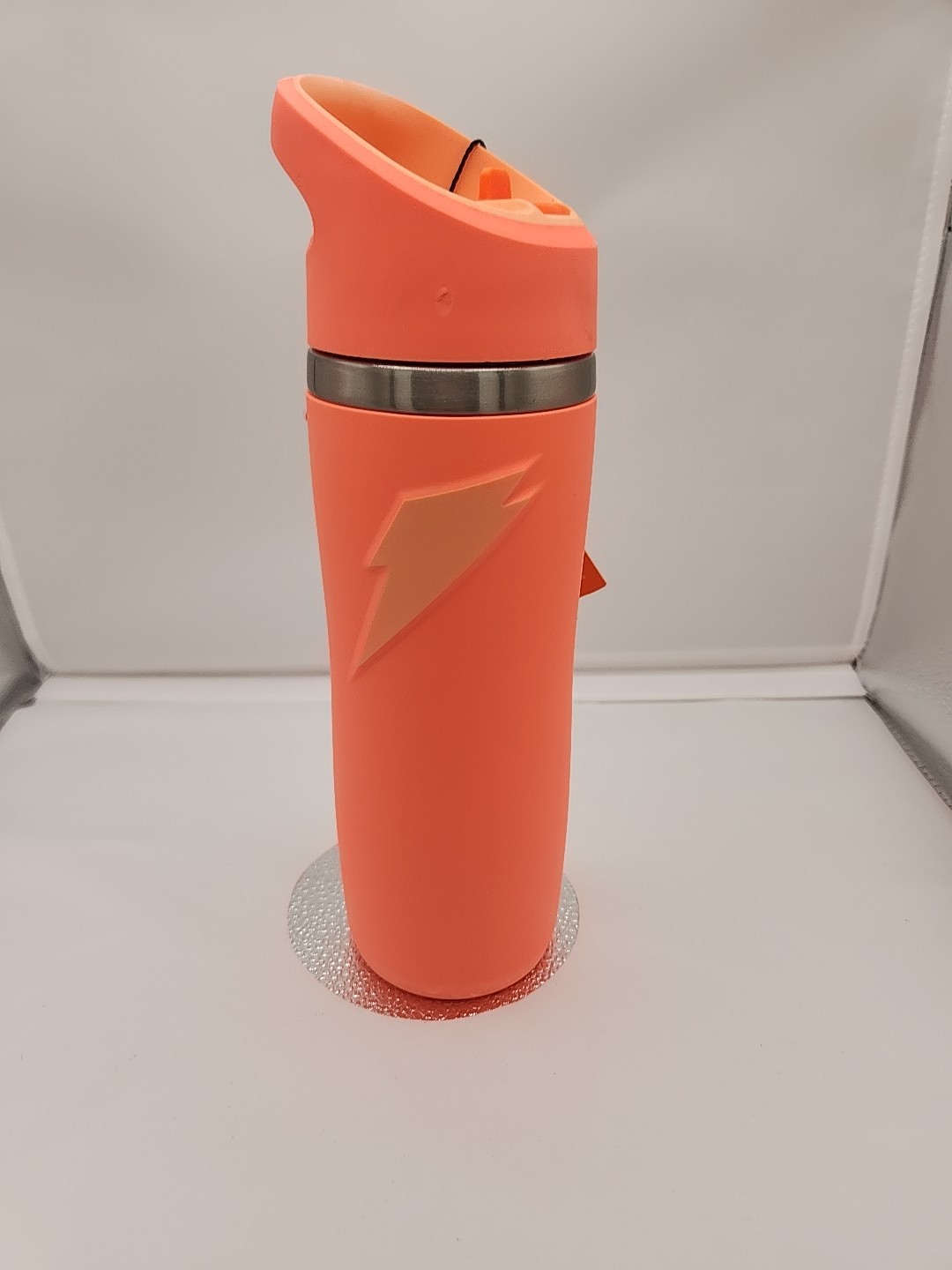 Gatorade Overtime Stainless Steel ORANE -Metal Water Bottle 22 fl oz NEW W STRAW