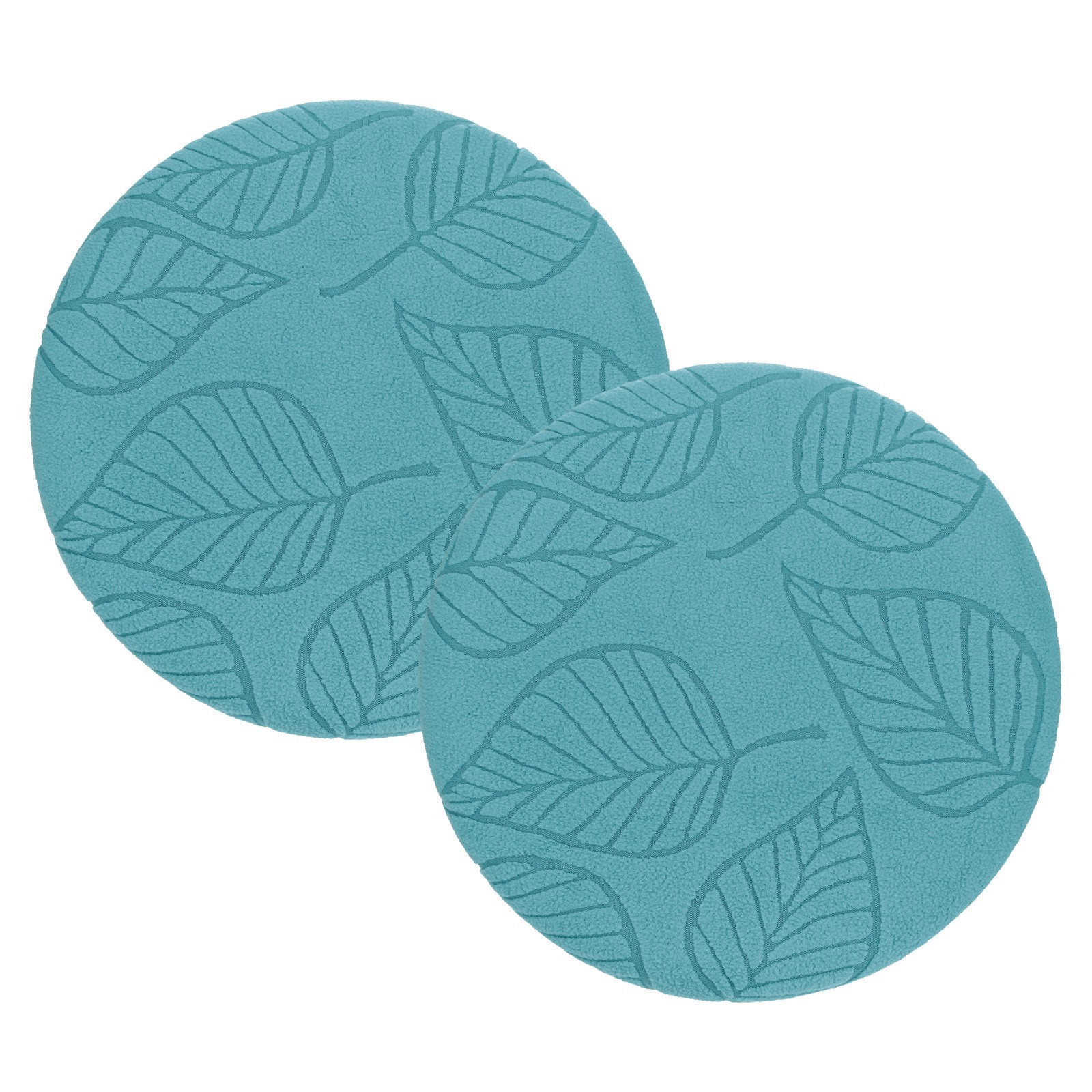 2-Pack Bar Stool Covers Round for 14-16 Inch Leaf Pattern Covers [Sky Blue]