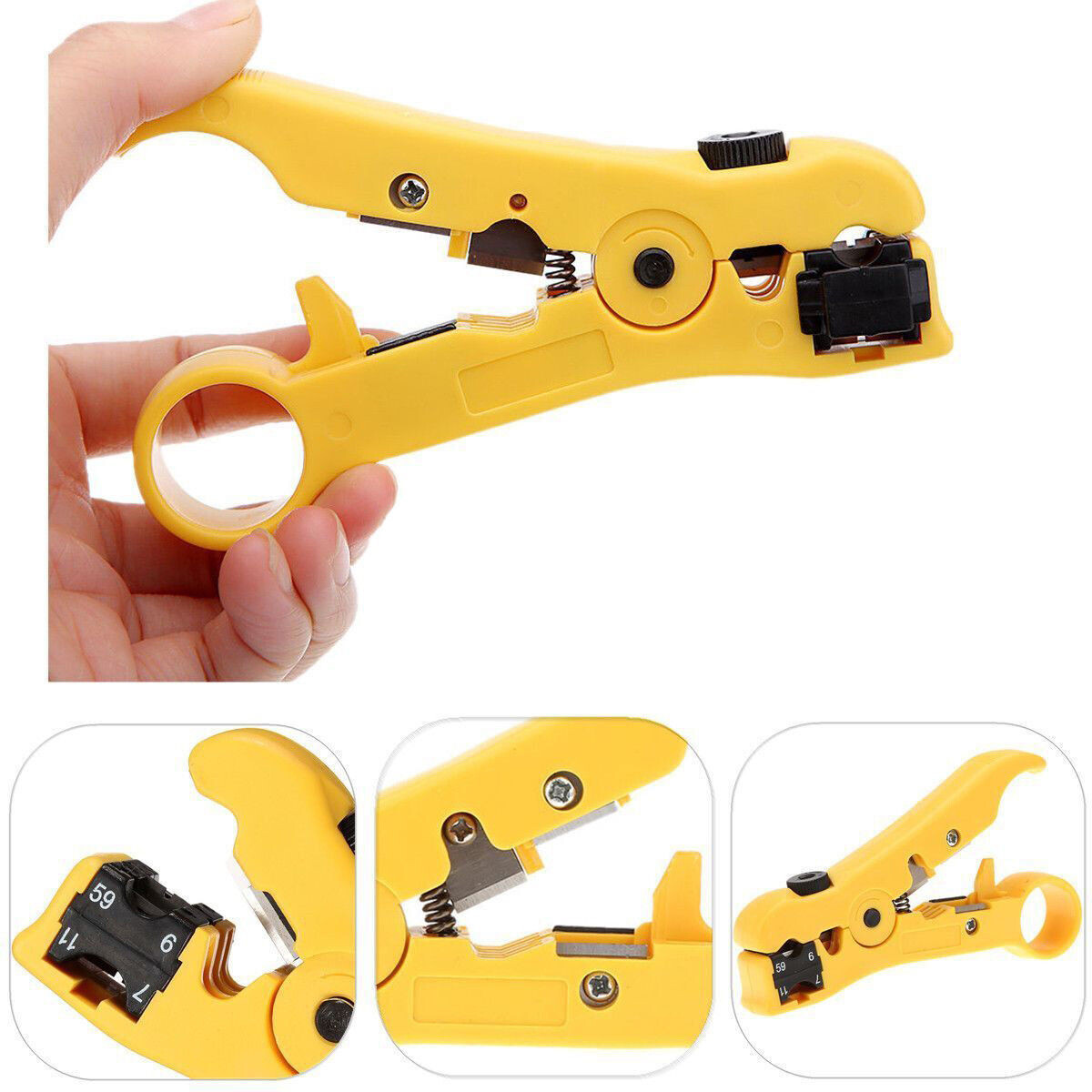 Coax Cable Cutter Wire Stripper Stripping Tool for RG6 RG59 RG7 TV Satellite