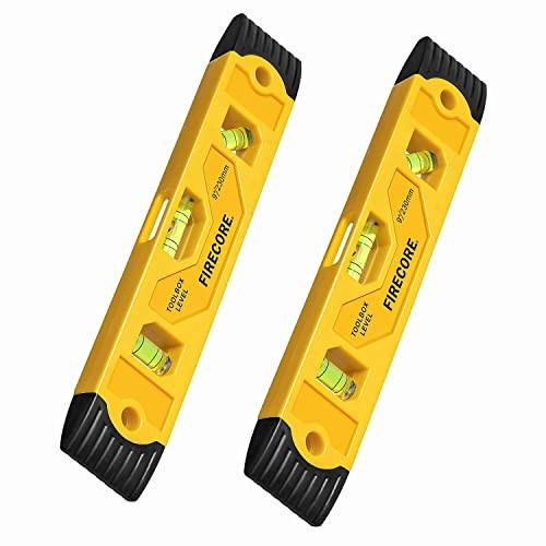 2pcs Magnetic Torpedo Level, 9-Inch Shockproof Toolbox Level with 3 2pcs-level