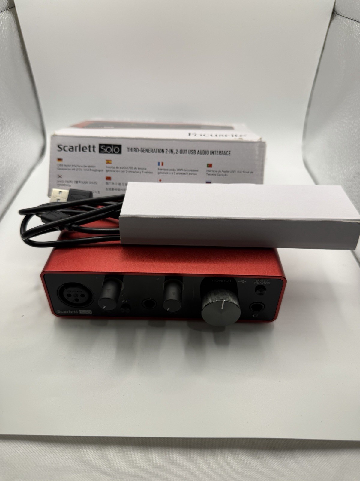 Focusrite Scarlett Solo 3rd Gen USB Audio Interface Red Black W/Cable
