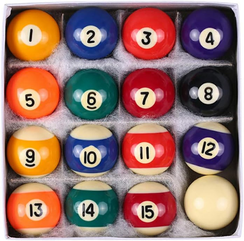 Mini Pool Ball Set,16pcs/Set 0.98Inch Resin Mini Billiard,Small Pool Cue Balls F