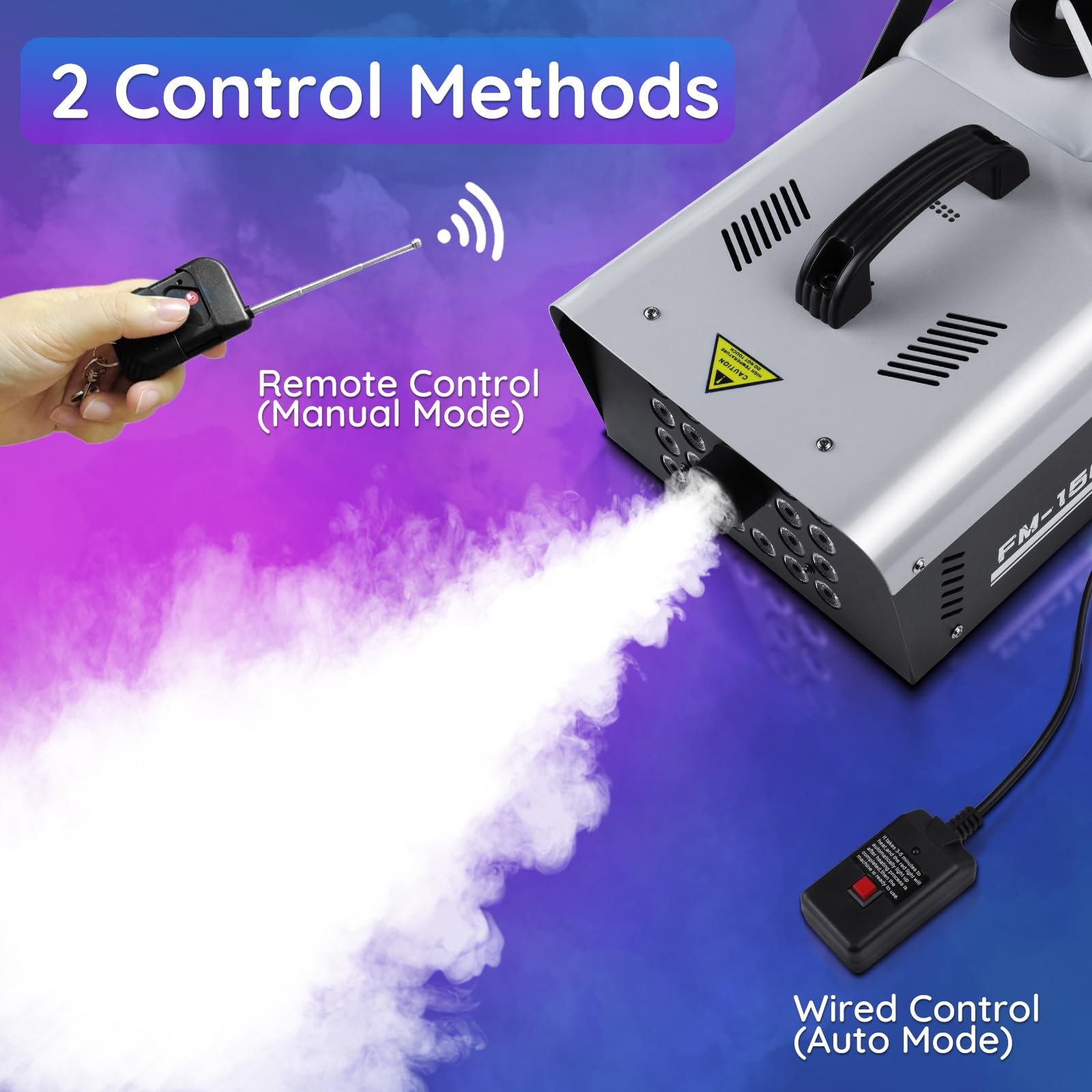 Create Spooky Fog Effects Instantly - 1500W Machine with 24 LED Strobe