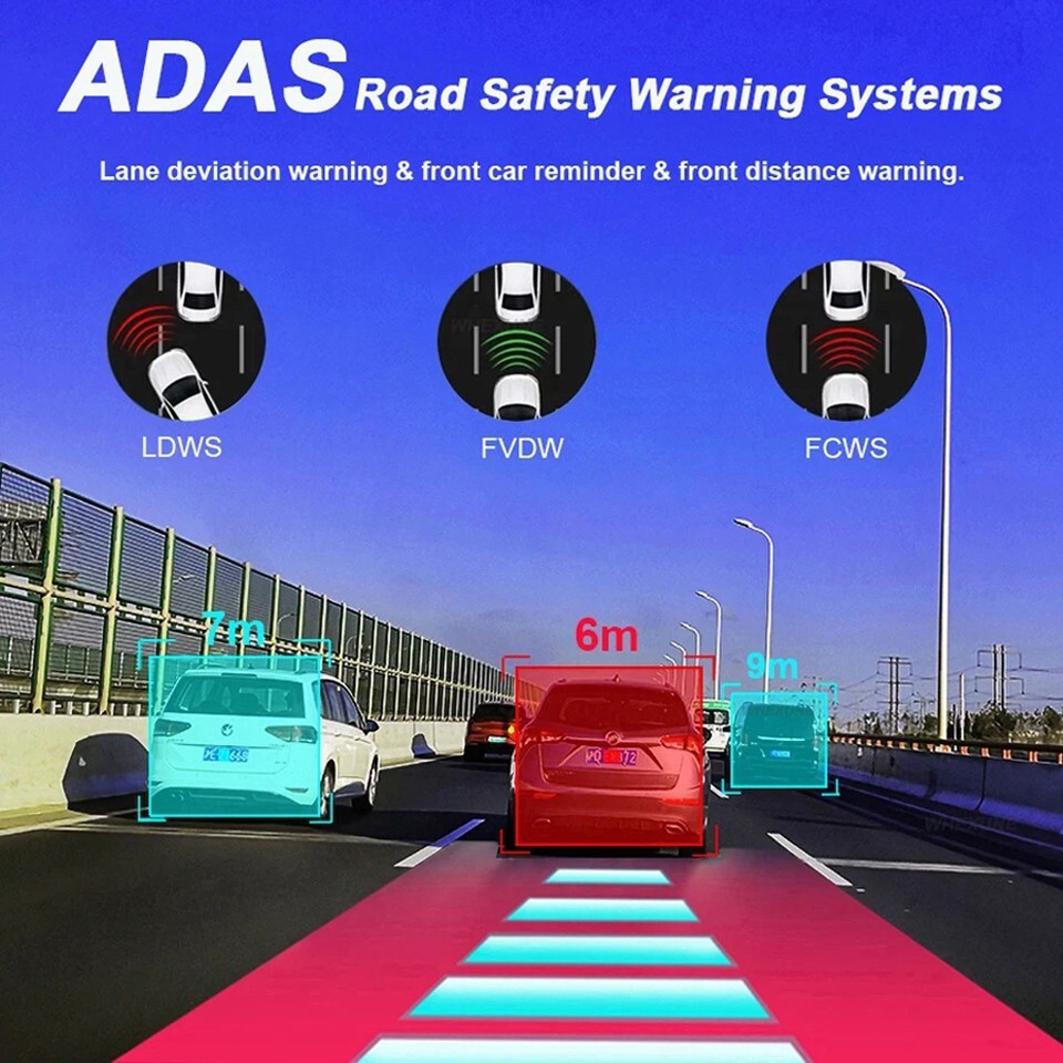 12 Inch 4 Cameras 4K WIFI Dash Cam 360 Degree Panoramic Monitoring ADAS Recorder
