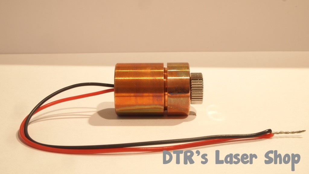 20mm 1W NDG7475 520nm Laser Diode In 20mm Copper Module W/Leads & G-2 Glass Lens