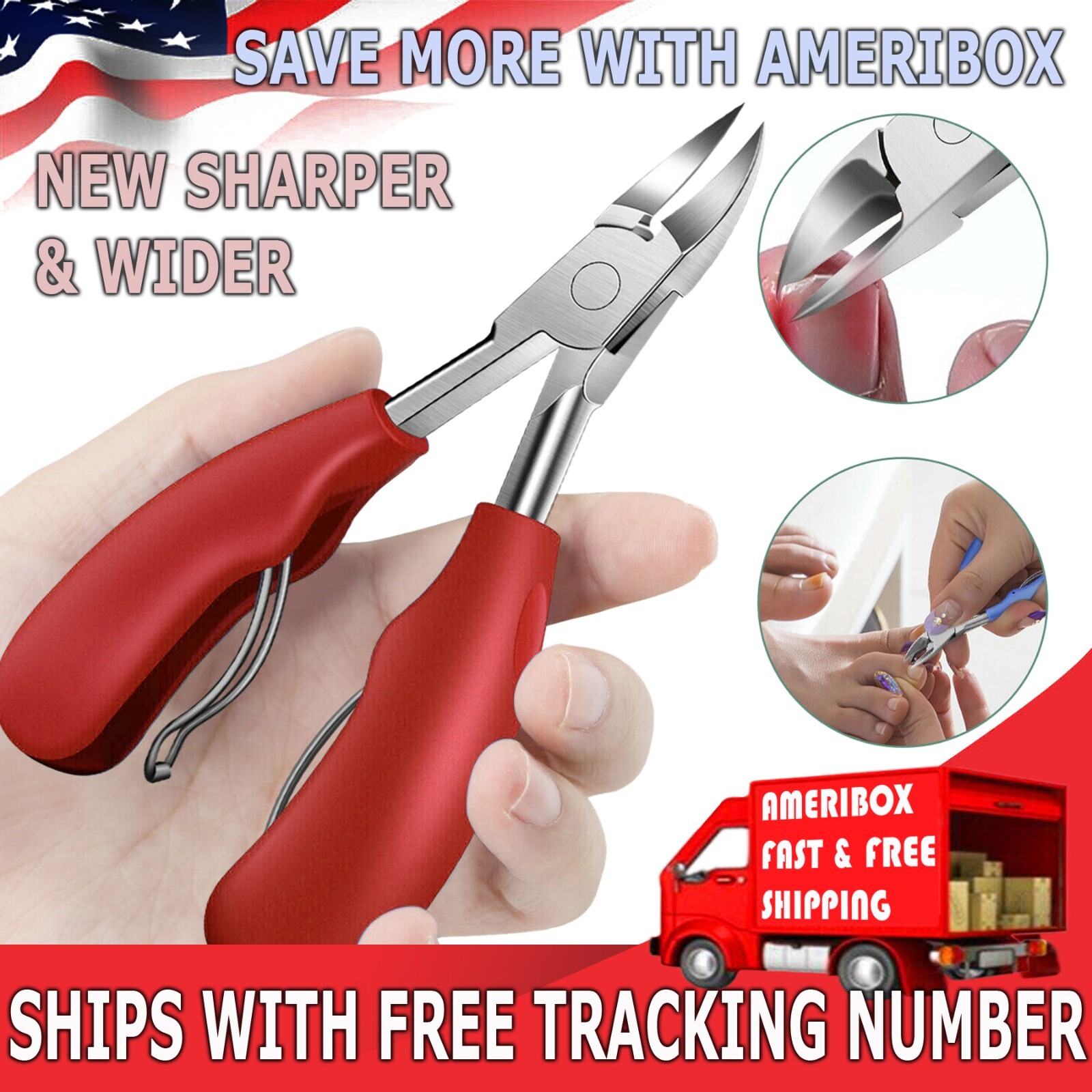 Toenail Clippers for Thick Ingrown Toe Nails Heavy Duty Precision Nail Scissor
