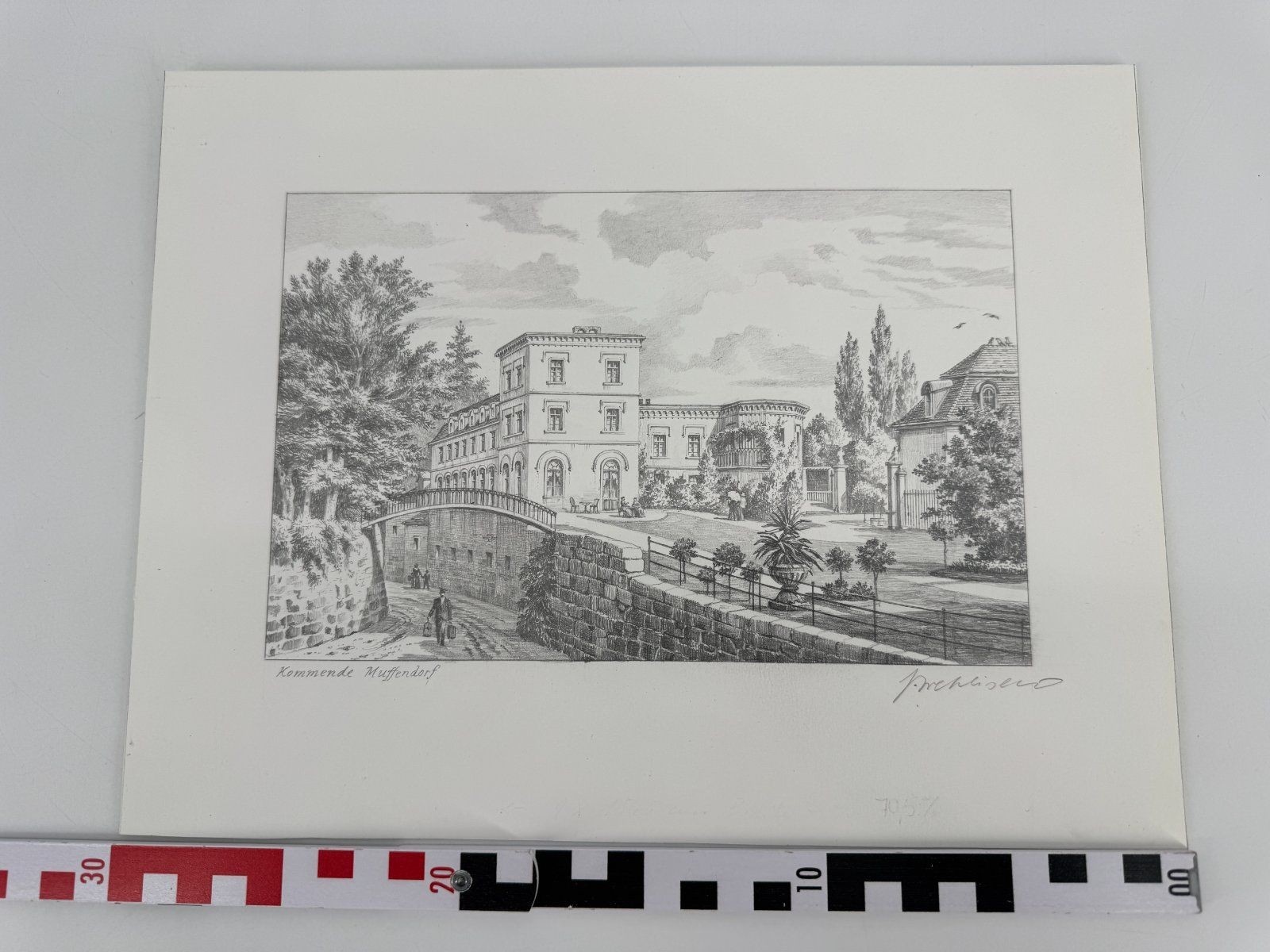 * HEINZ WEHLISCH DRAWING UPCOMING MUFFENDORF VIEW SIGNED