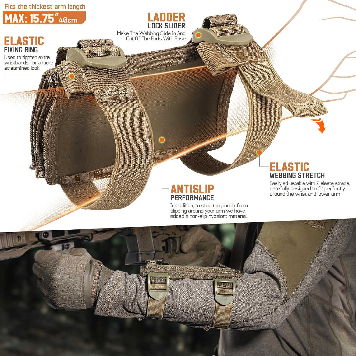 Map Case Tactical Arm Sleeve QB Wristband Map Pouch Tactical Armband Sleeve Mili
