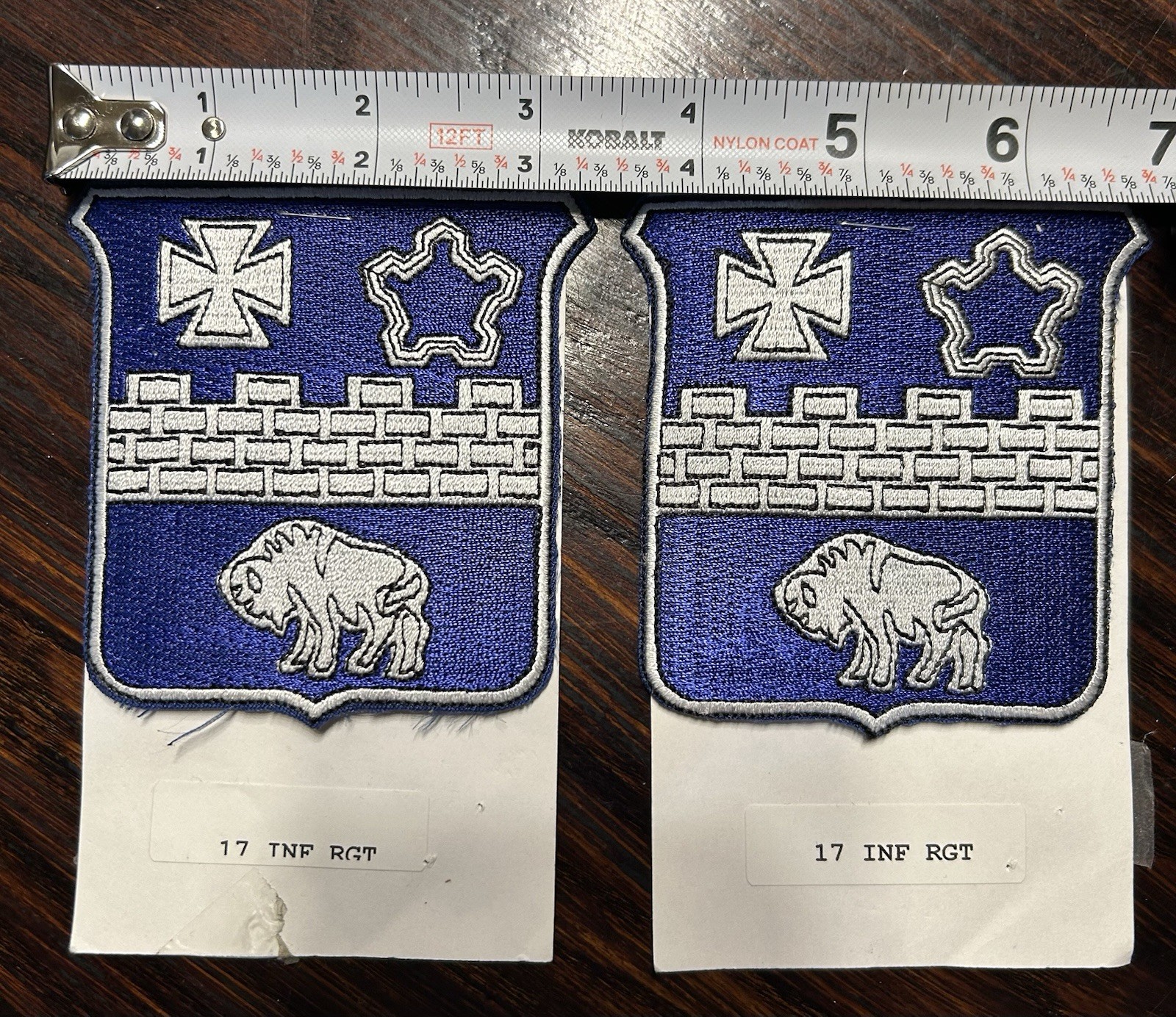 Pair US Army 17th Infantry Regiment patch ~3.5” X 3.5”