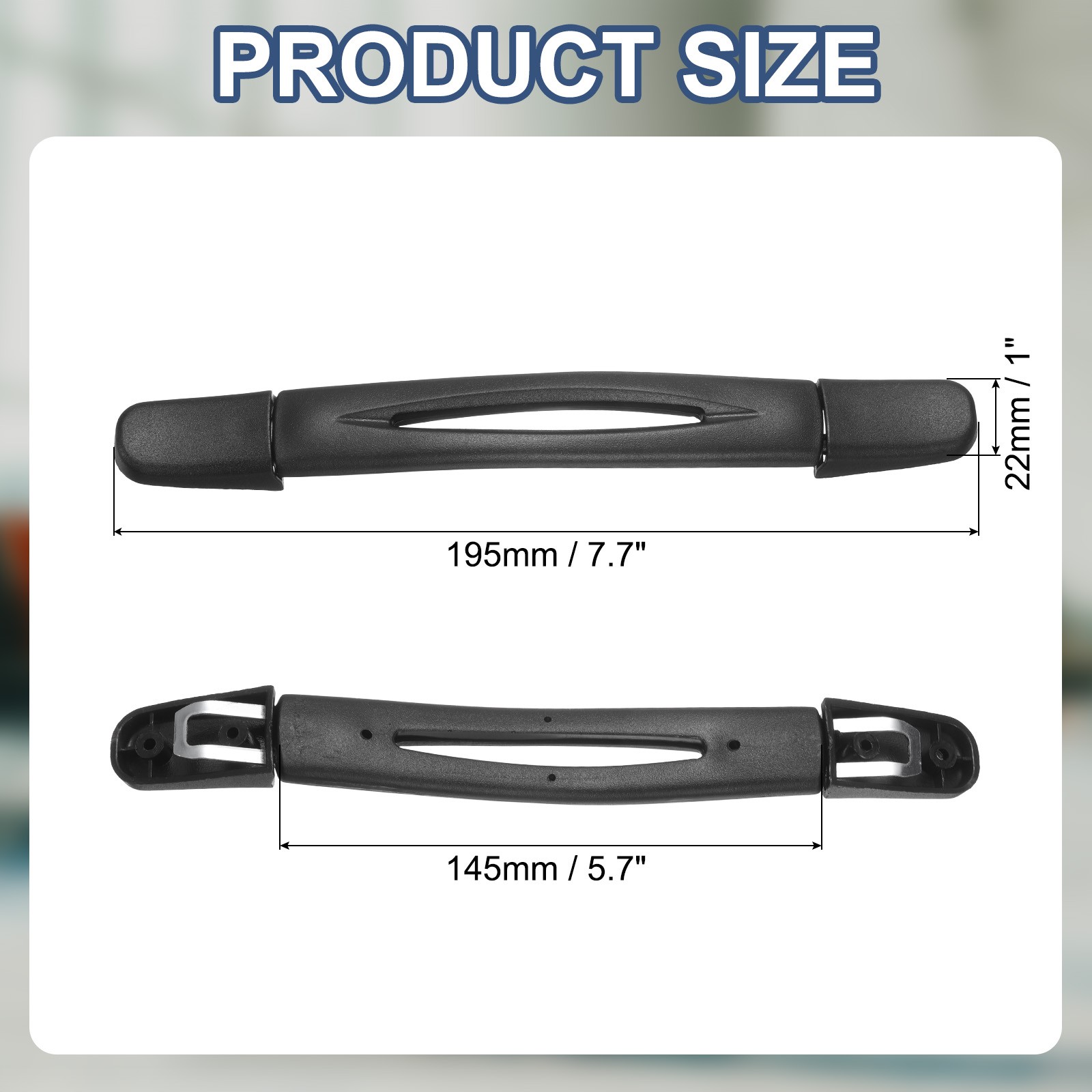 Luggage Handle 7.68" x 0.98" (L x W) Plastic Pull Handle Grip Replacement Black