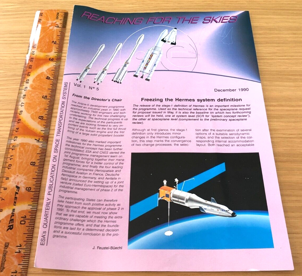 December 1990 European Space Agency ESA Reaching for the Skies HERMES brochure