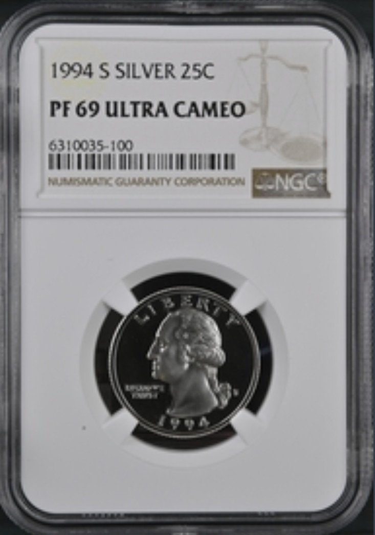 1994 S Silver Washington 25¢ NGC PF 69 Ultra Cameo