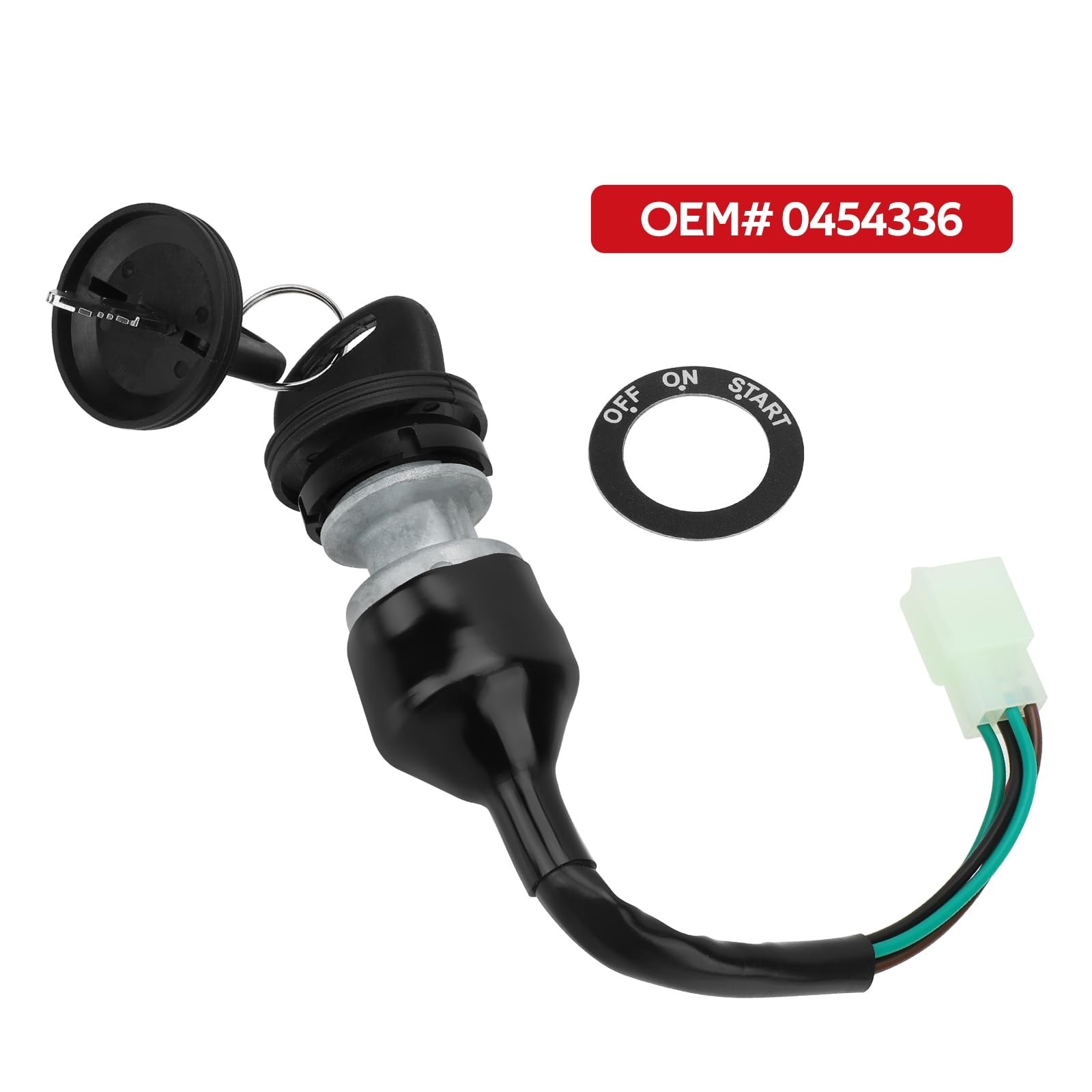 JAVIK Ignition Key Switch, Push Button, 3-Position, Black, Manual Operation, ...