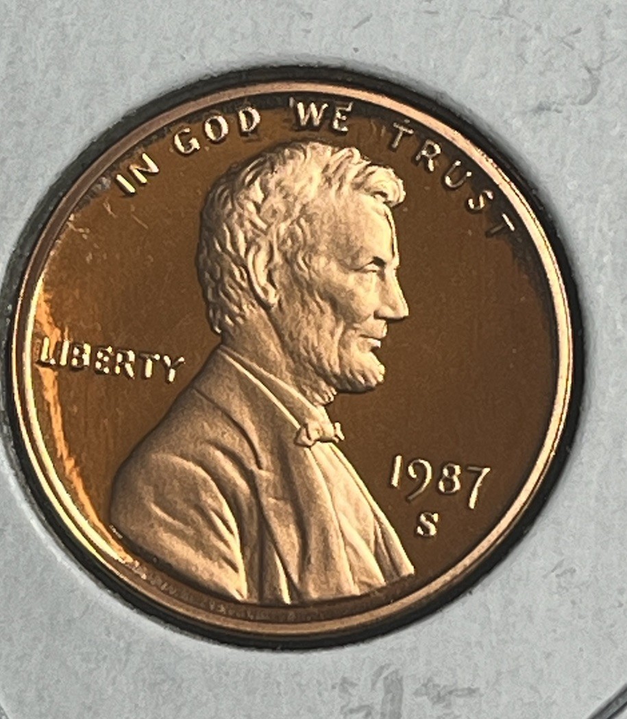1987 S GEM BU PROOF Lincoln MemoriaL BRILLIANT UNCIRCULATED PENNY PF COIN