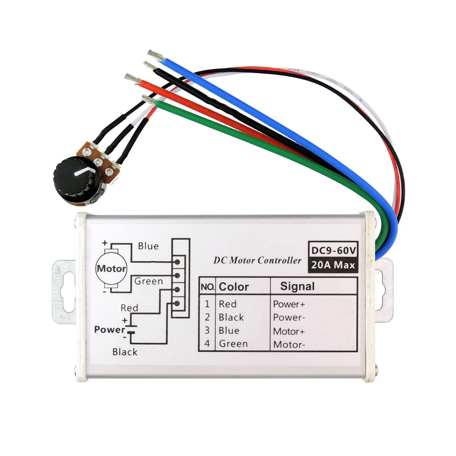 1PCS DC 9V-60V Input Motor Speed Controller With Convenient Operation Design