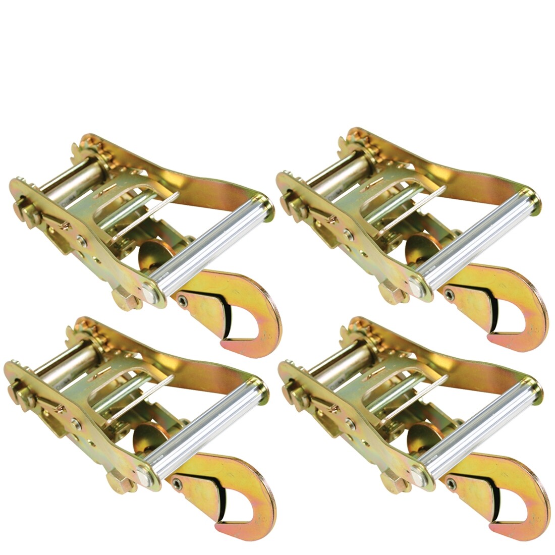 VULCAN Ratchet Strap Buckles - Snap Hooks - 4 Pack - 3300 lbs SWL