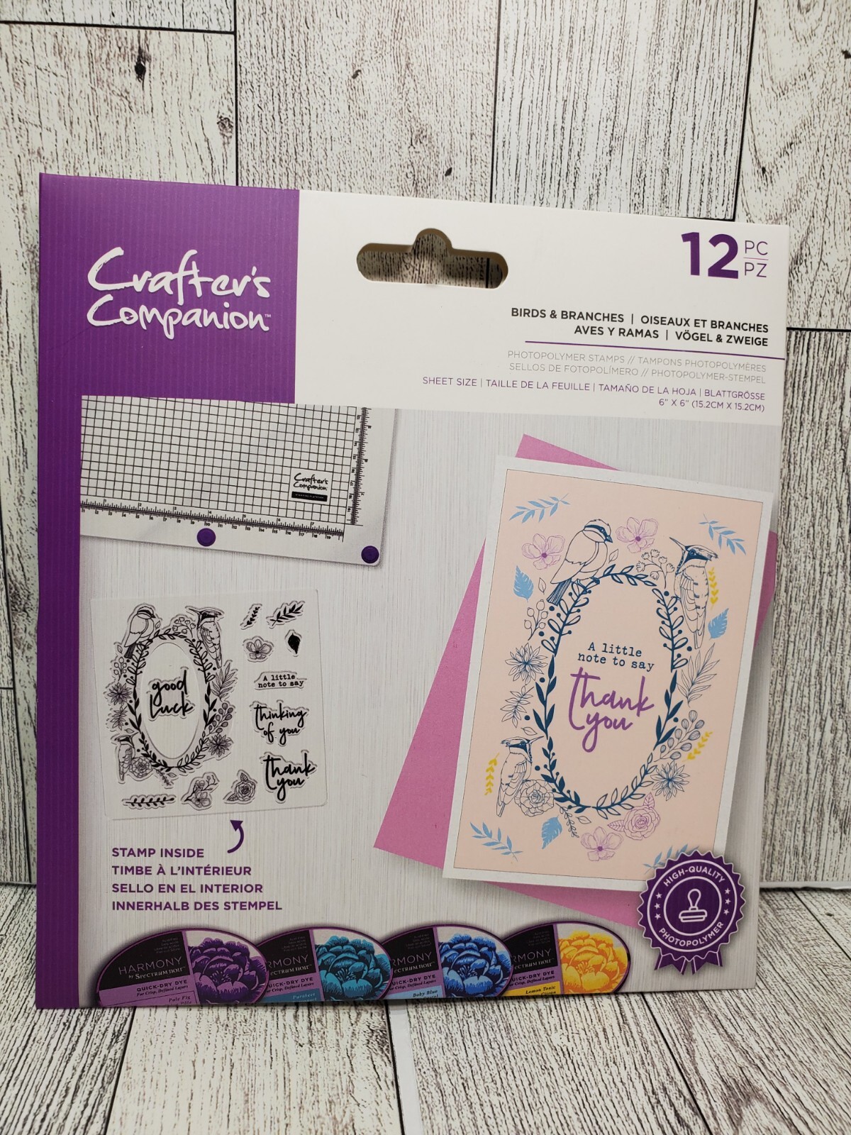 CST1 Crafters Companion Birds & Branches Floral Photopolymer 12pc Stamp Set New