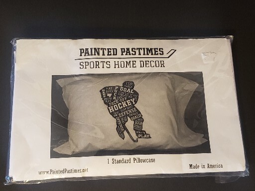 1 Painted Pastimes Standard Hockey Pillowcase White -  NEW IN PACKAGE