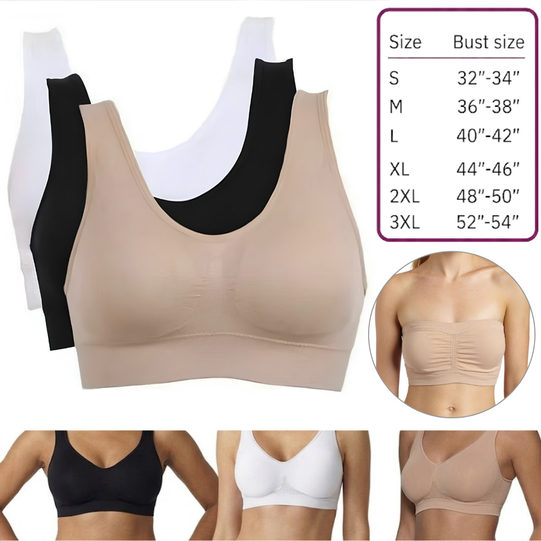 Ladies Seamless Comfort Bra Womens Pull On Stretch Bra By Surefit Size S-3XL UK