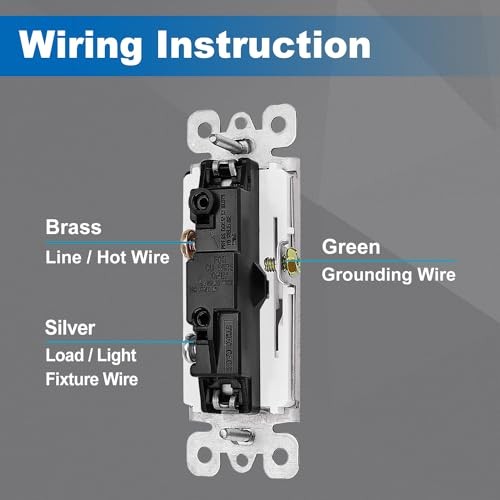 Pack Decorator Light Switch with Wallplate, 15A 120/277V, Single Pole 10 white