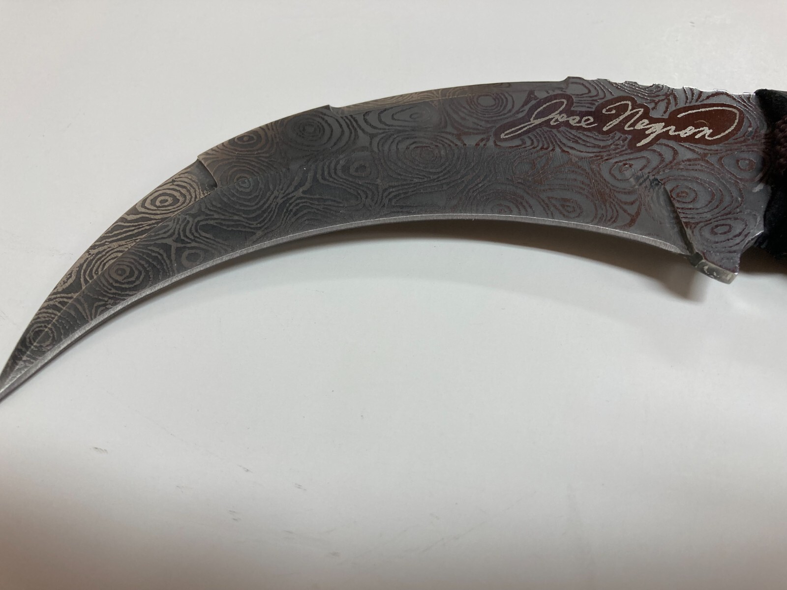 Jose Negron Curved Dragon Dagger with Leather Wrapped handle